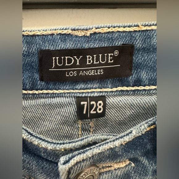 Judy Blue Women Straight Fit Distressed Jeans High Rise Blue Size 28 - Picture 5 of 12